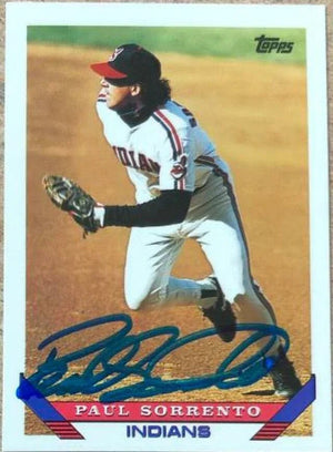 Paul Sorrento Signed 1993 Topps Baseball Card - Cleveland Indians