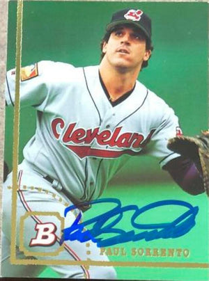 Paul Sorrento Signed 1994 Bowman Baseball Card - Cleveland Indians - PastPros
