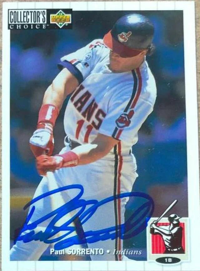 Paul Sorrento Signed 1994 Collector's Choice Baseball Card - Cleveland Indians