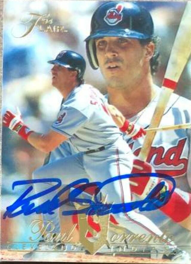Paul Sorrento Signed 1994 Flair Baseball Card - Cleveland Indians - PastPros