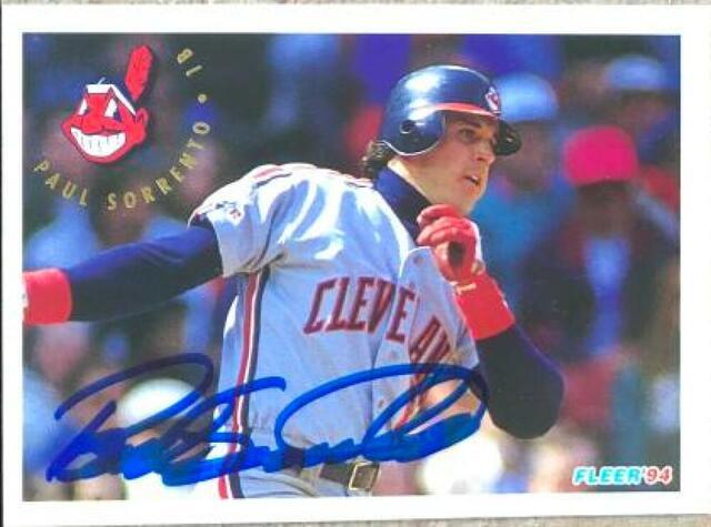 Paul Sorrento Signed 1994 Fleer Baseball Card - Cleveland Indians - PastPros