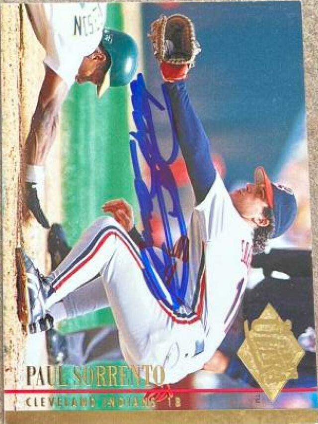 Paul Sorrento Signed 1994 Fleer Ultra Baseball Card - Cleveland Indians - PastPros