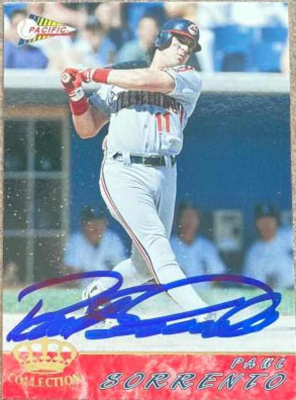 Paul Sorrento Signed 1994 Pacific Crown Collection Baseball Card - Cleveland Indians