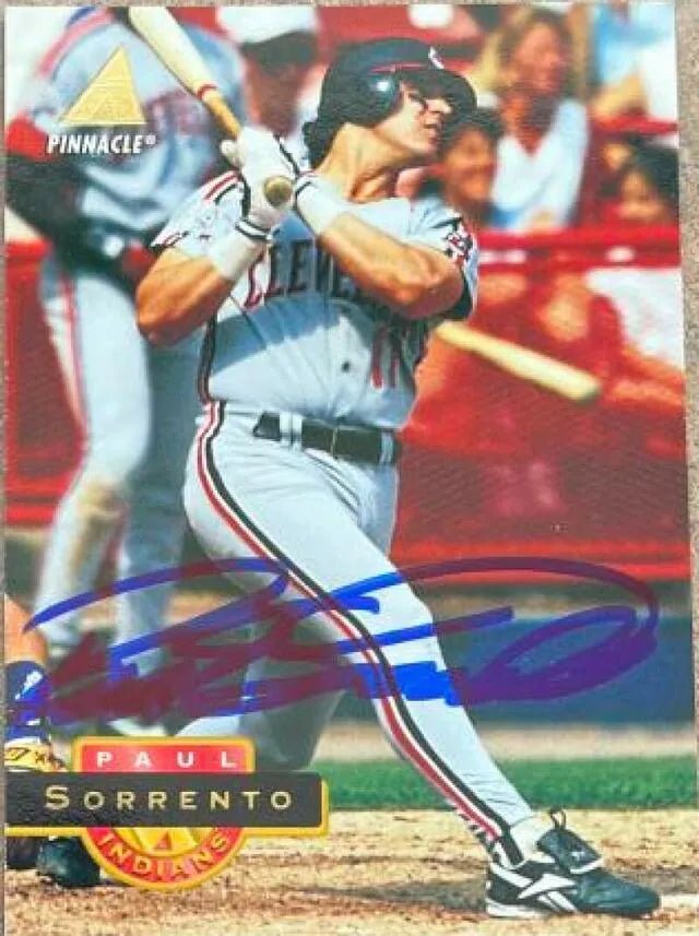 Paul Sorrento Signed 1994 Pinnacle Baseball Card - Cleveland Indians