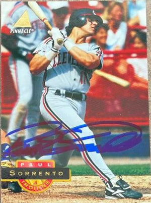 Paul Sorrento Signed 1994 Pinnacle Baseball Card - Cleveland Indians