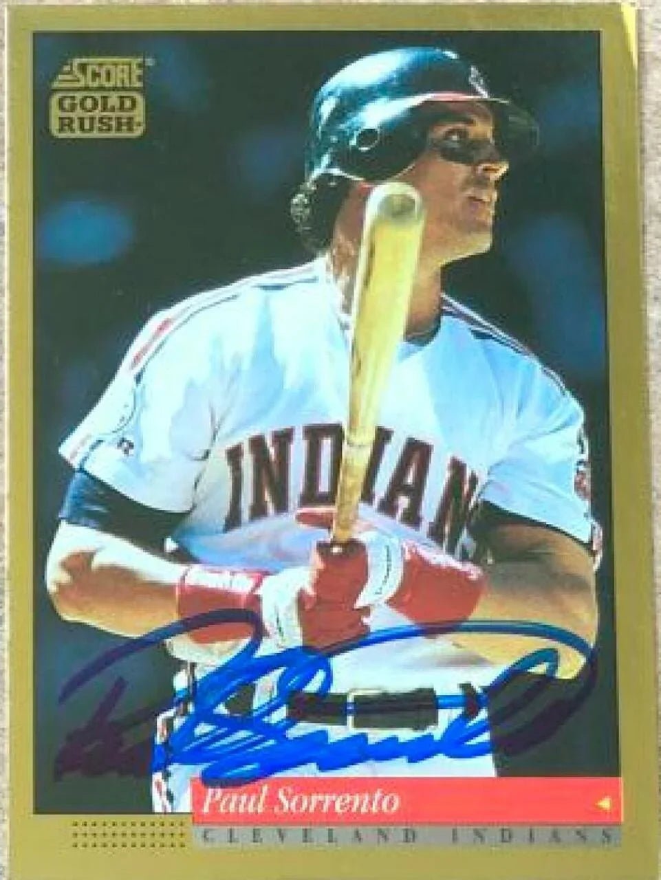 Paul Sorrento Signed 1994 Score Gold Rush Baseball Card - Cleveland Indians