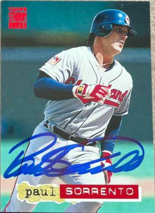 Paul Sorrento Signed 1994 Stadium Club Baseball Card - Cleveland Indians - PastPros