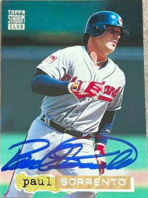 Paul Sorrento Signed 1994 Stadium Club Golden Rainbow Baseball Card - Cleveland Indians