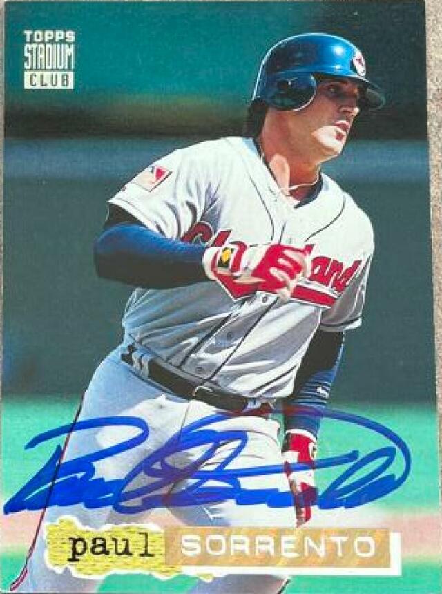 Paul Sorrento Signed 1994 Stadium Club Golden Rainbow Baseball Card - Cleveland Indians - PastPros