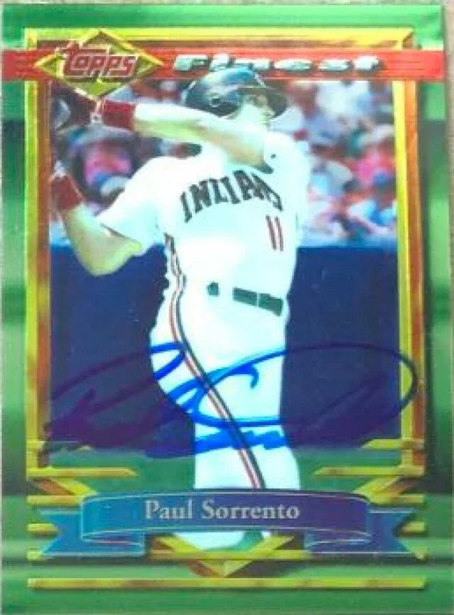 Paul Sorrento Signed 1994 Topps Finest Baseball Card - Cleveland Indians