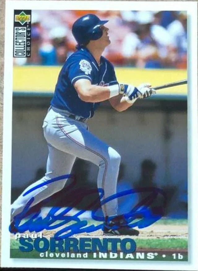 Paul Sorrento Signed 1995 Collector's Choice Baseball Card - Cleveland Indians