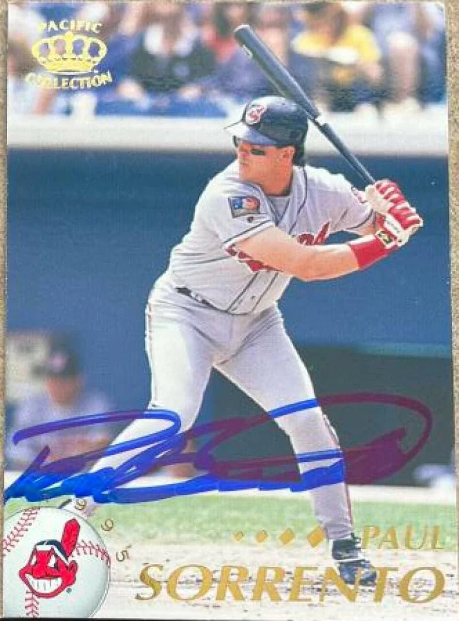 Paul Sorrento Signed 1995 Pacific Baseball Card - Cleveland Indians