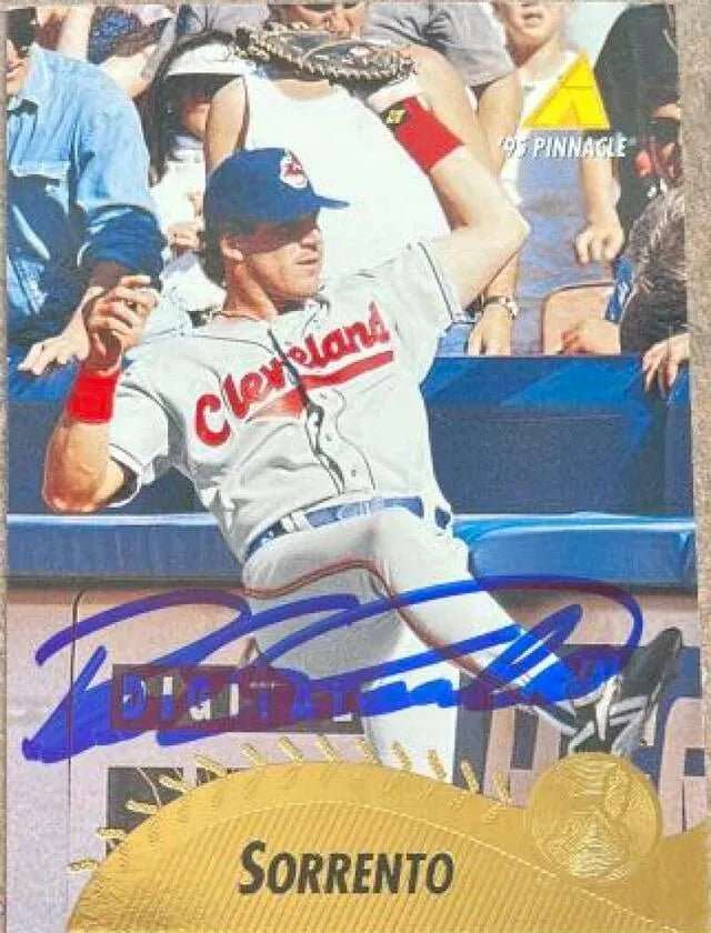 Paul Sorrento Signed 1995 Pinnacle Baseball Card - Cleveland Indians