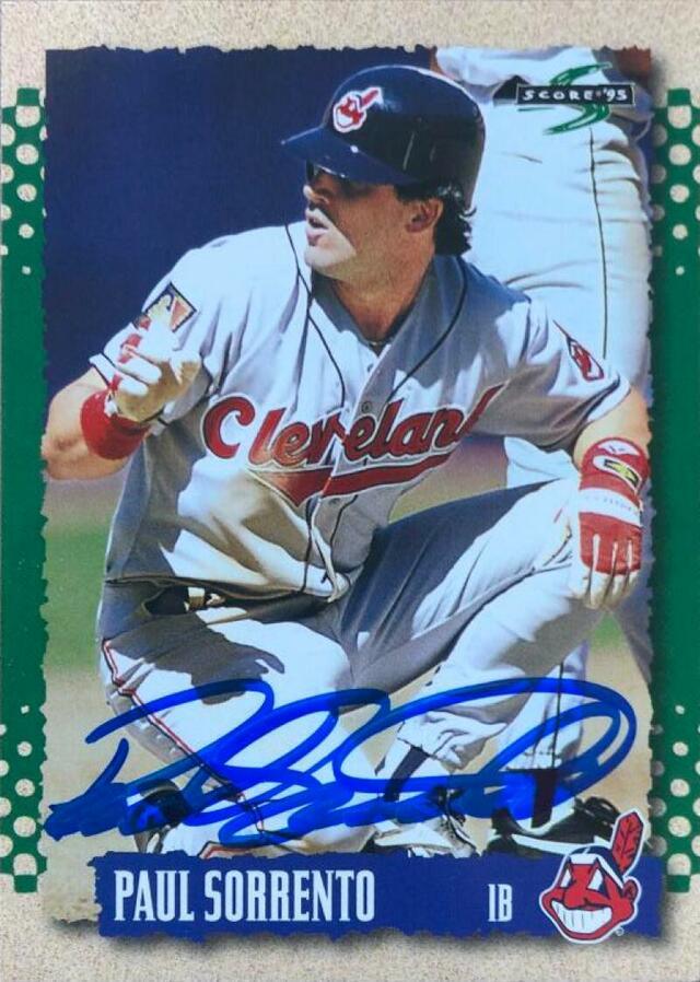 Paul Sorrento Signed 1995 Score Baseball Card - Cleveland Indians - PastPros