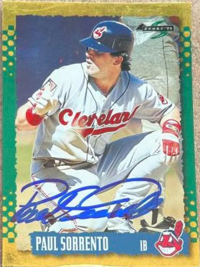 Paul Sorrento Signed 1995 Score Gold Rush Baseball Card - Cleveland Indians
