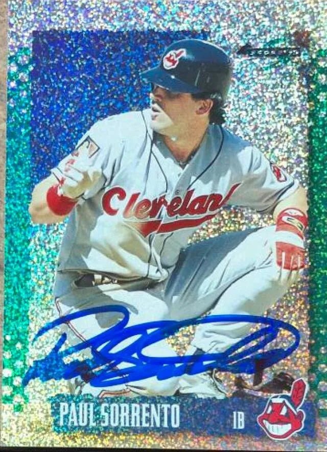 Paul Sorrento Signed 1995 Score Platinum Team Sets Baseball Card - Cleveland Indians