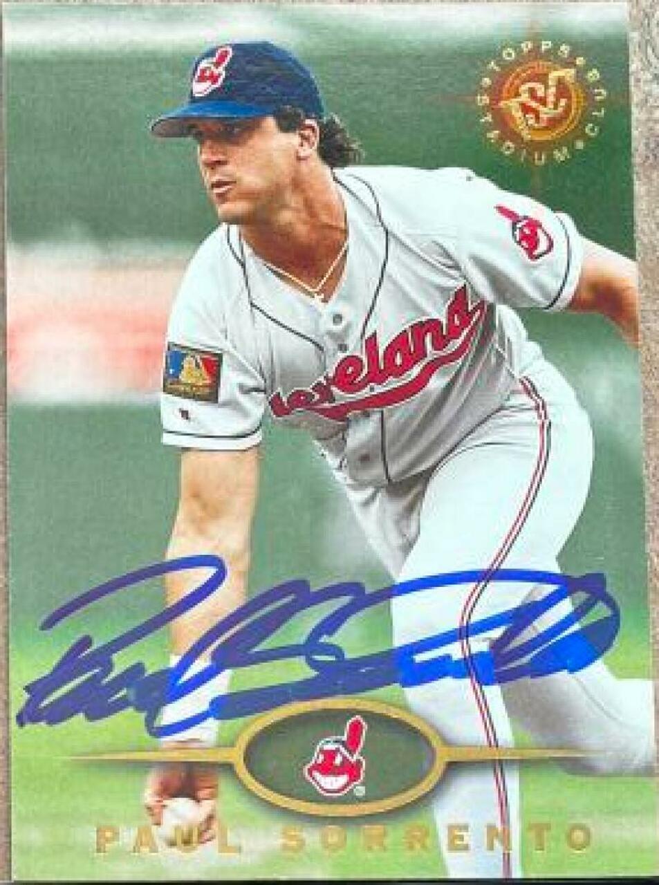 Paul Sorrento Signed 1995 Stadium Club Baseball Card - Cleveland Indians - PastPros