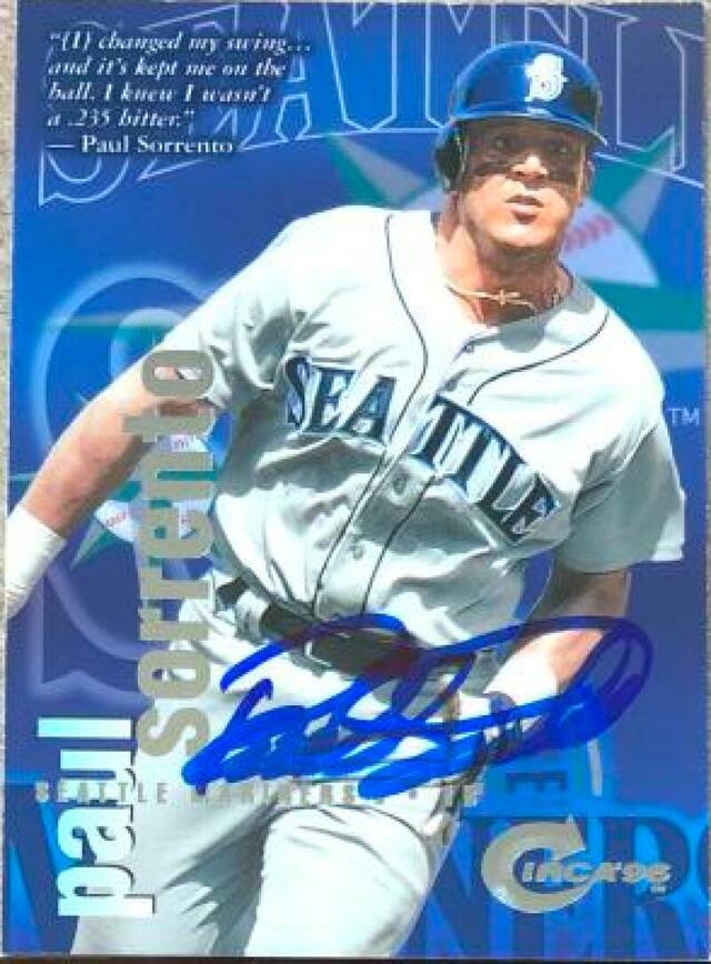 Paul Sorrento Signed 1996 Circa Baseball Card - Seattle Mariners - PastPros