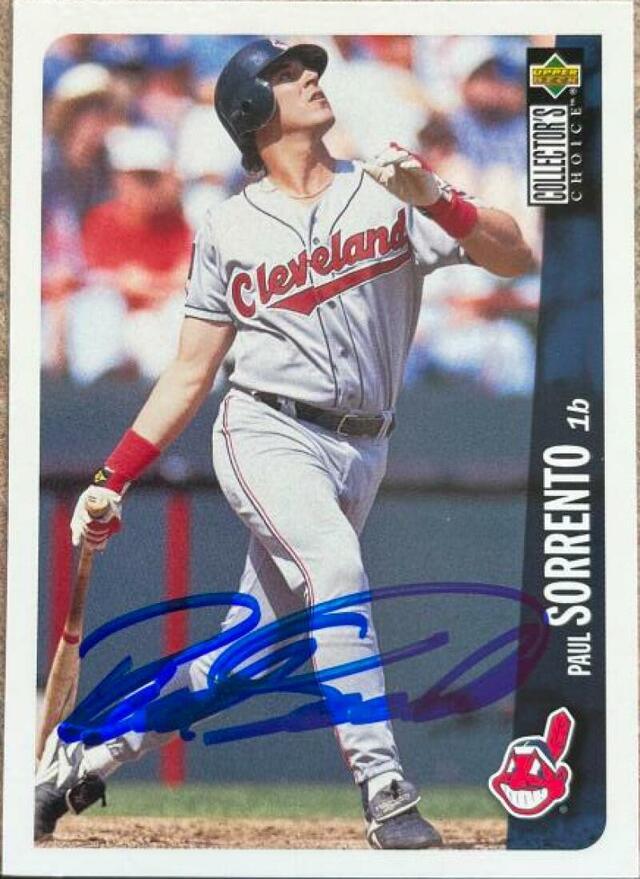 Paul Sorrento Signed 1996 Collector's Choice Baseball Card - Cleveland Indians - PastPros