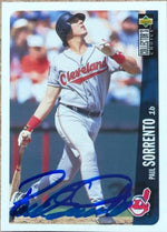 Paul Sorrento Signed 1996 Collector's Choice Baseball Card - Cleveland Indians - PastPros