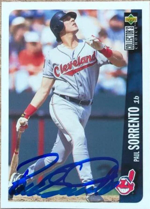 Paul Sorrento Signed 1996 Collector's Choice Baseball Card - Cleveland Indians