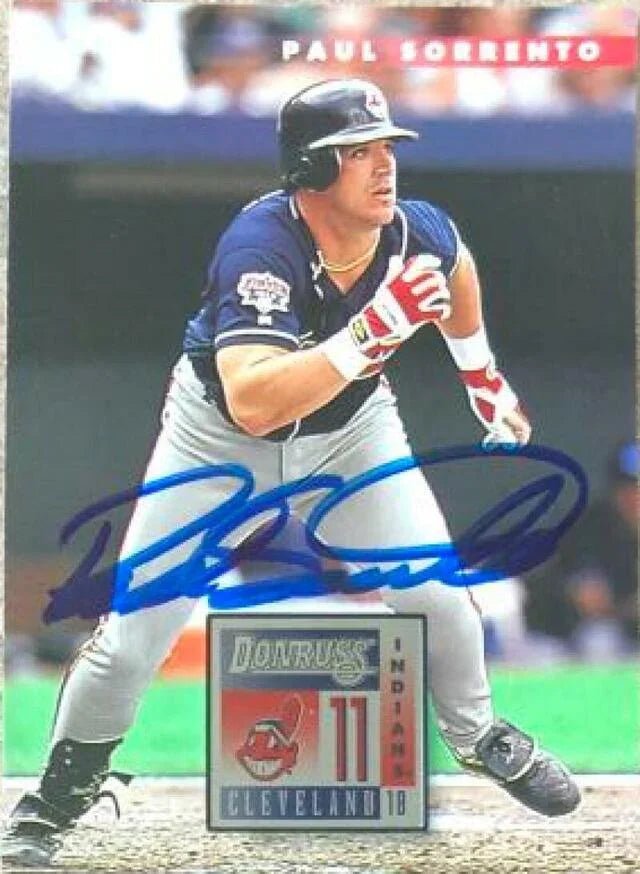 Paul Sorrento Signed 1996 Donruss Baseball Card - Cleveland Indians