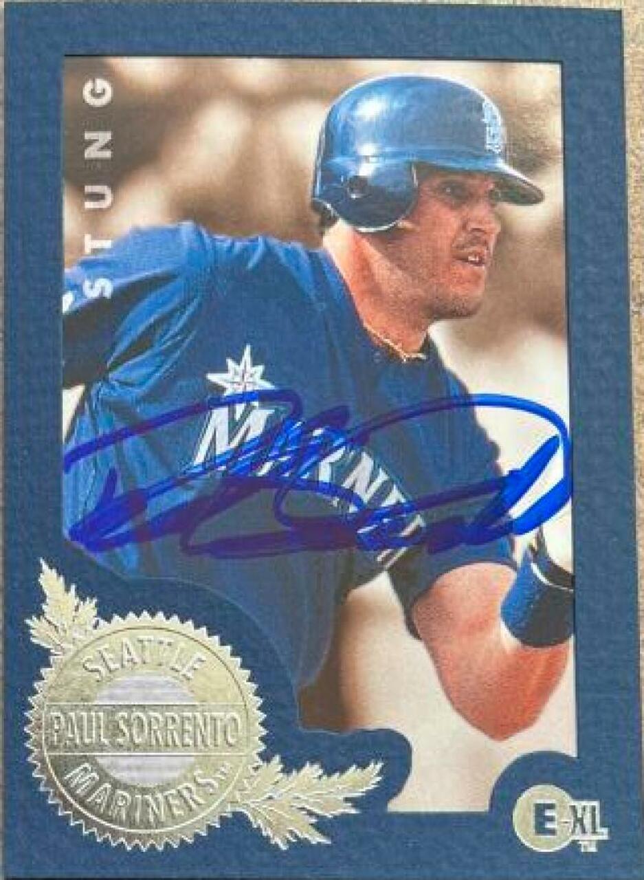 Paul Sorrento Signed 1996 E-Motion XL Baseball Card - Seattle Mariners - PastPros