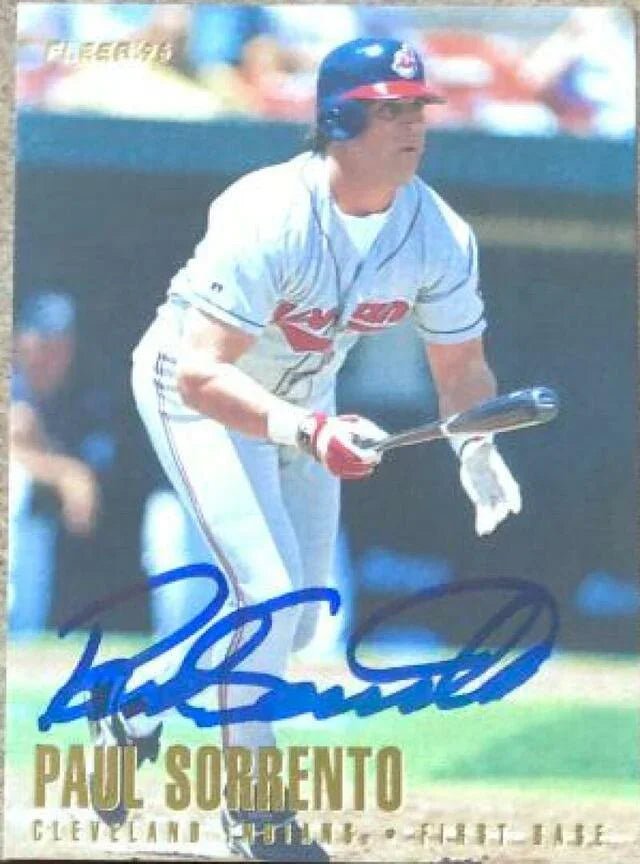Paul Sorrento Signed 1996 Fleer Baseball Card - Cleveland Indians