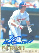 Paul Sorrento Signed 1996 Fleer Baseball Card - Cleveland Indians - PastPros
