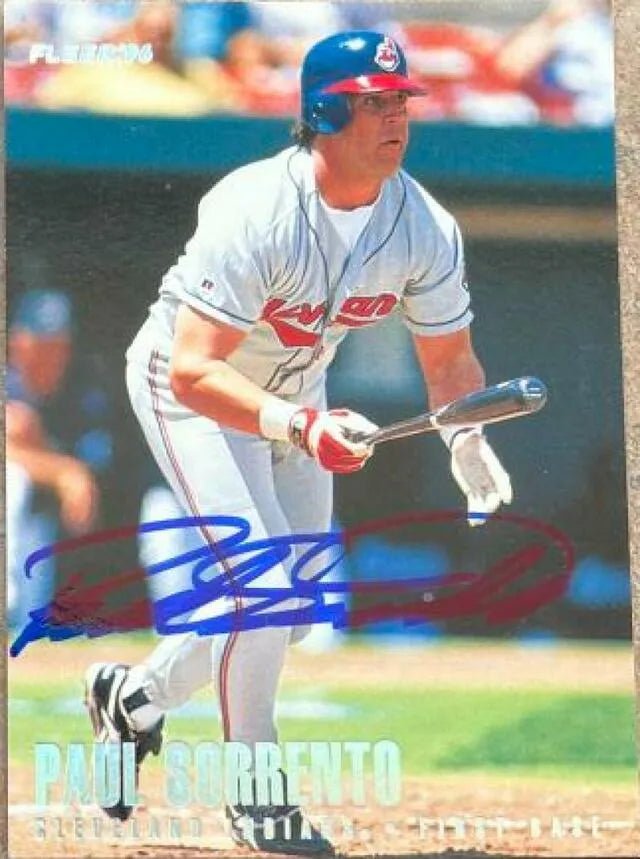 Paul Sorrento Signed 1996 Fleer Tiffany Baseball Card - Cleveland Indians