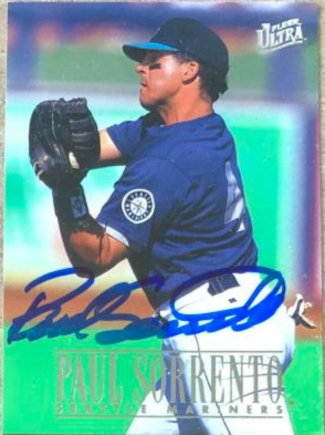Paul Sorrento Signed 1996 Fleer Ultra Baseball Card - Seattle Mariners - PastPros
