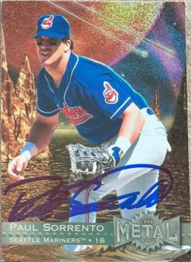 Paul Sorrento Signed 1996 Metal Universe Baseball Card - Cleveland Indians