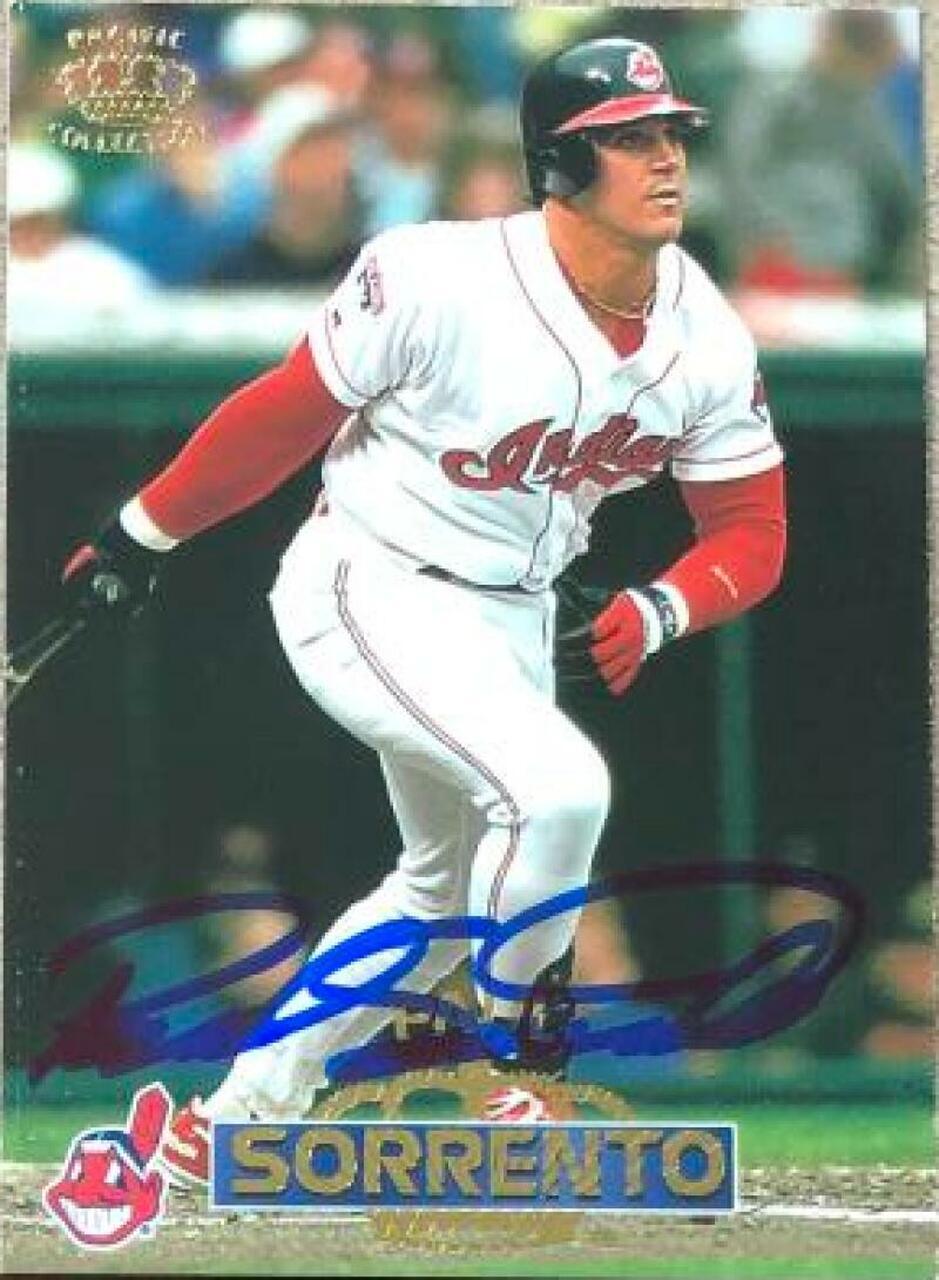 Paul Sorrento Signed 1996 Pacific Crown Collection Baseball Card - Cleveland Indians - PastPros