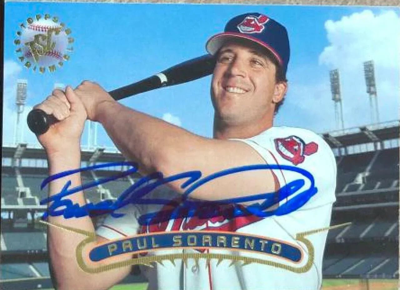 Paul Sorrento Signed 1996 Stadium Club Baseball Card - Cleveland Indians