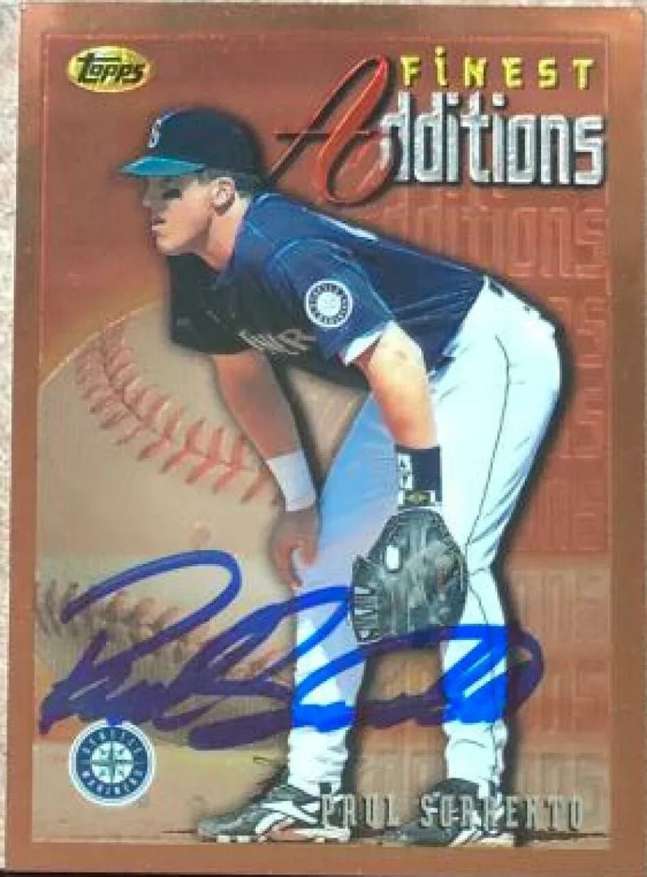Paul Sorrento Signed 1996 Topps Finest Baseball Card - Seattle Mariners