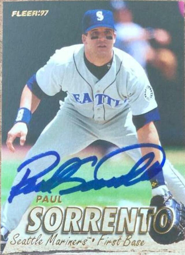 Paul Sorrento Signed 1997 Fleer Baseball Card - Seattle Mariners - PastPros