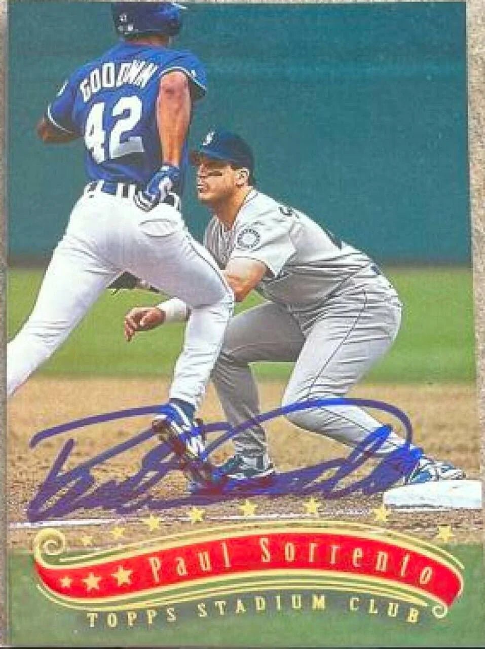 Paul Sorrento Signed 1997 Stadium Club Baseball Card - Seattle Mariners