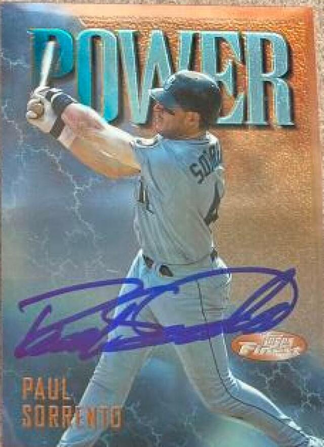 Paul Sorrento Signed 1997 Topps Finest Baseball Card - Seattle Mariners - PastPros