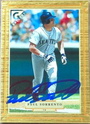 Paul Sorrento Signed 1997 Topps Gallery Baseball Card - Seattle Mariners