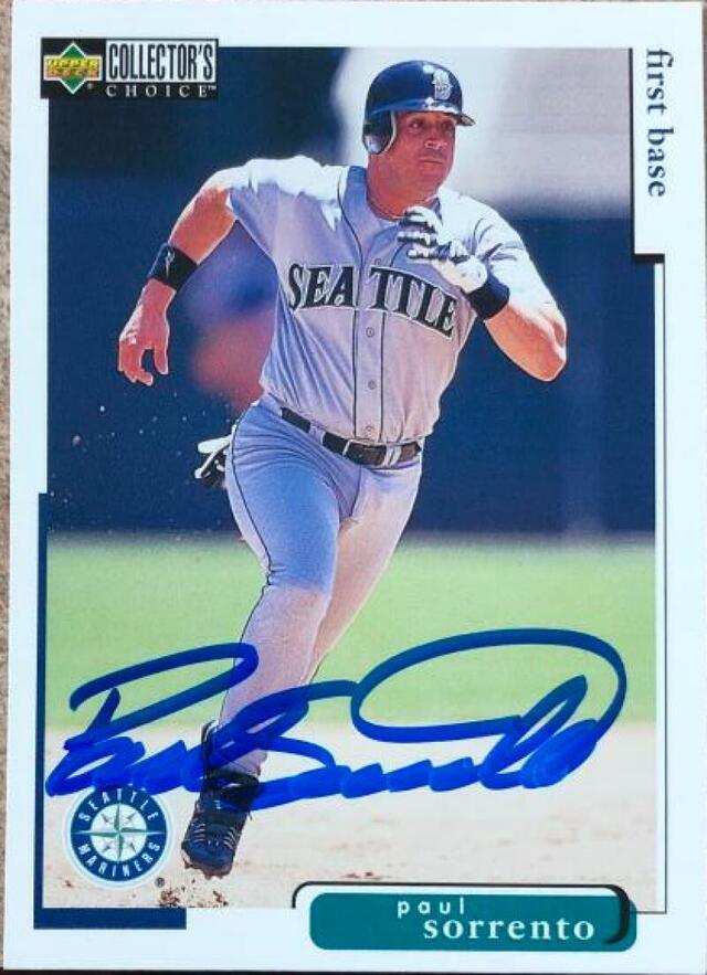 Paul Sorrento Signed 1998 Collector's Choice Baseball Card - Seattle Mariners - PastPros