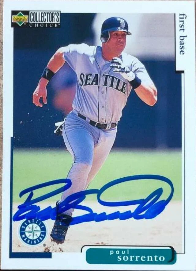 Paul Sorrento Signed 1998 Collector's Choice Baseball Card - Seattle Mariners