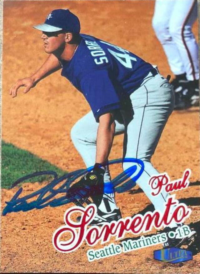 Paul Sorrento Signed 1998 Fleer Ultra Baseball Card - Seattle Mariners - PastPros