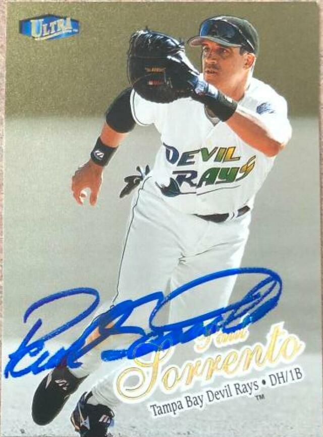 Paul Sorrento Signed 1998 Fleer Ultra Gold Medallion Baseball Card - Tampa Bay Devil Rays - PastPros