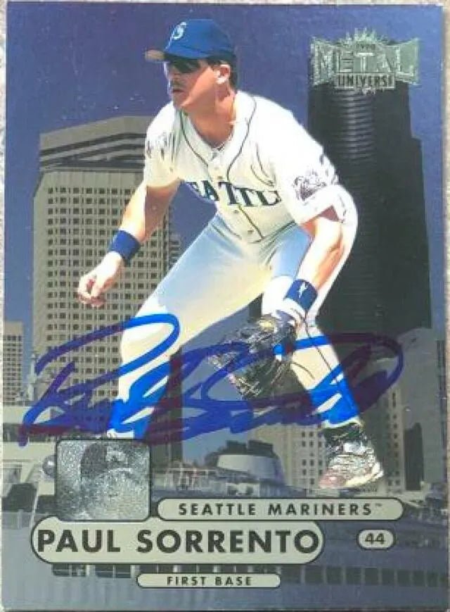 Paul Sorrento Signed 1998 Metal Universe Baseball Card - Seattle Mariners