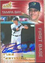 Paul Sorrento Signed 1998 Pacific Aurora Baseball Card - Tampa Bay Devil Rays