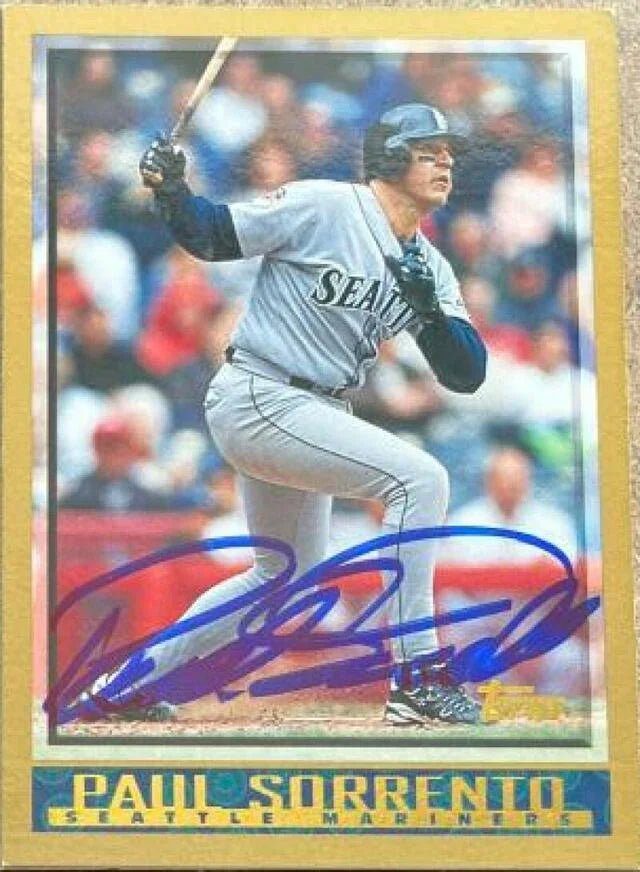 Paul Sorrento Signed 1998 Topps Baseball Card - Seattle Mariners