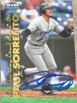 Paul Sorrento Signed 1999 Fleer Tradition Baseball Card - Tampa Bay Devil Rays - PastPros