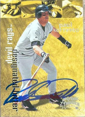 Paul Sorrento Signed 1999 Skybox Thunder Baseball Card - Tampa Bay Devil Rays