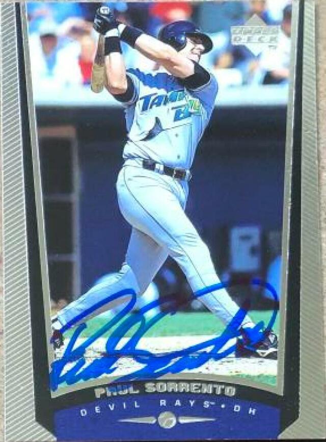 Paul Sorrento Signed 1999 Upper Deck Baseball Card - Tampa Bay Devil Rays - PastPros