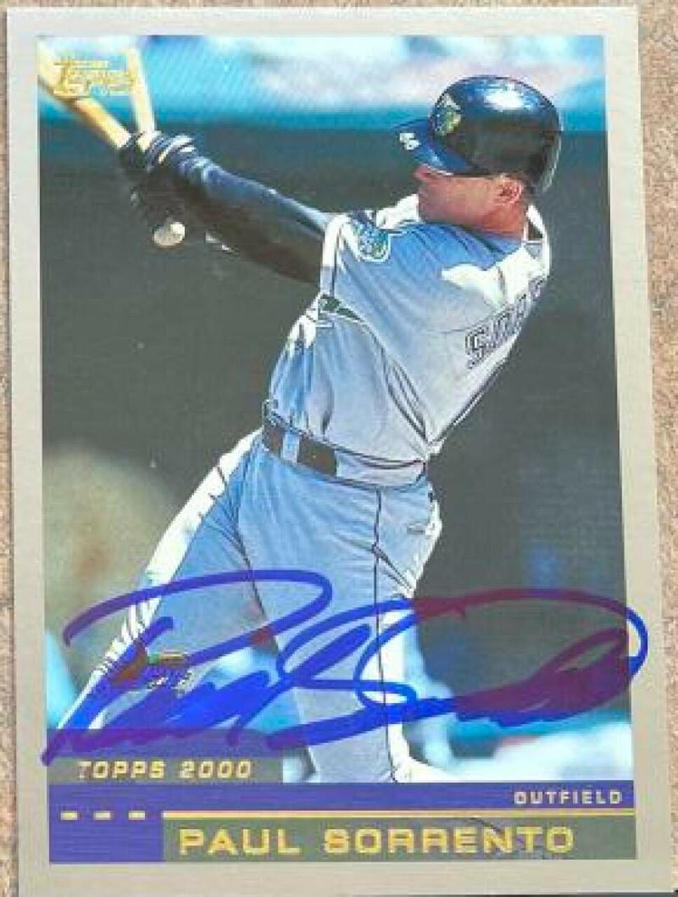 Paul Sorrento Signed 2000 Topps Baseball Card - Tampa Bay Devil Rays - PastPros
